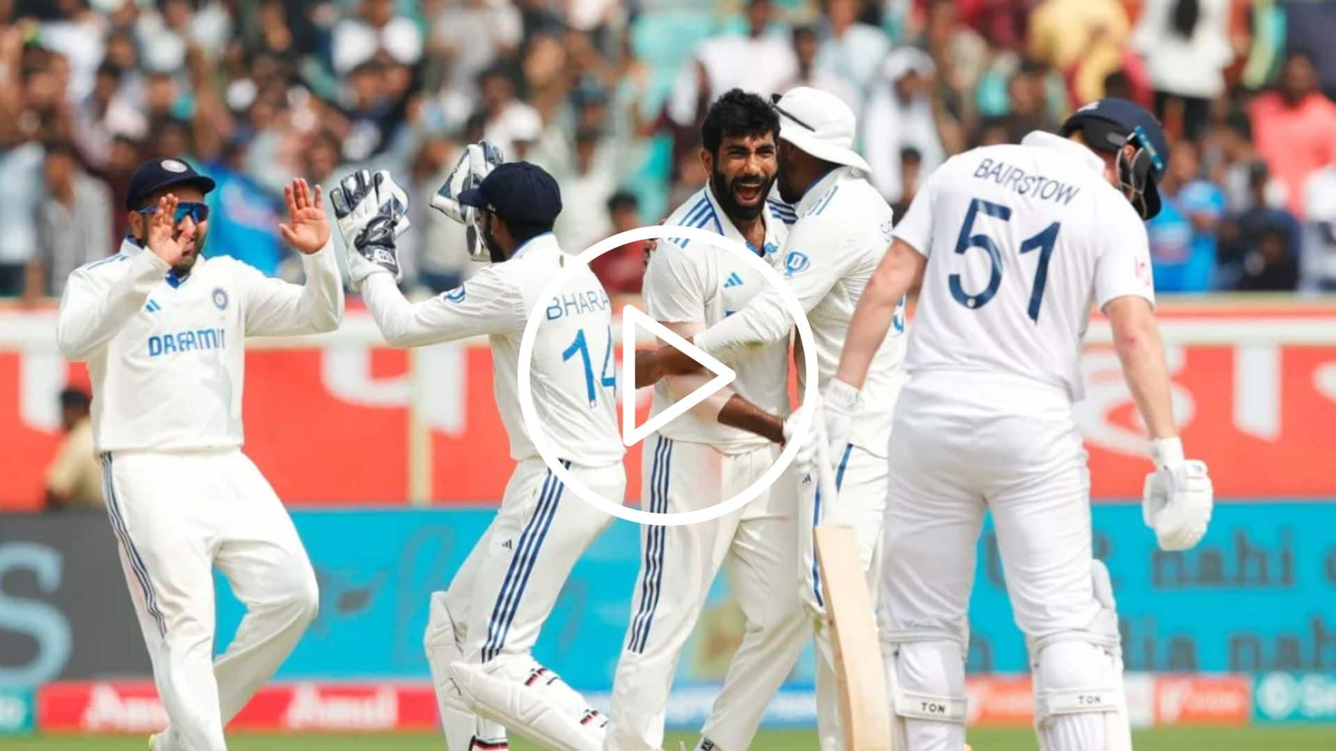 [Watch] Jasprit Bumrah Traps Bairstow LBW Before Lunch To Put India On Top in Vizag Test
